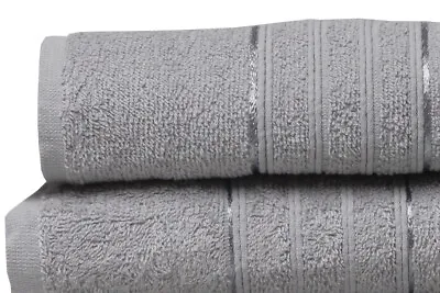 Egyptian Hand Towel Designer 100% Cotton Luxury Fluffy Plush Towels Silver Grey • £3.89