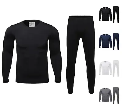 Mens Ultra Soft Winter Fleece Lined Thermal Base Layer Top & Bottom Set • $17.99