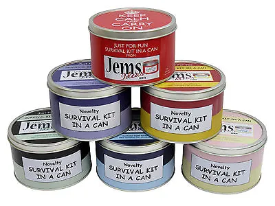 SURVIVAL KIT IN A CAN. Fun Gift & Card For New Grandparents Birthday Christmas  • £12.75