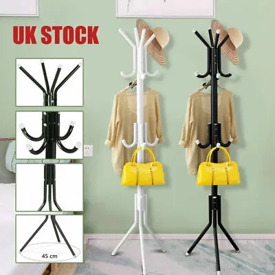 Coat Stand Coat Hat Jacket Umbrella Floor Standing Rack Clothes Hanger 14 Hooks • £11.99