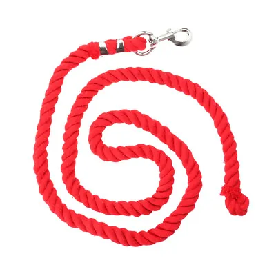 Cotton 2 Metre Lead Rope With Trigger Clip Snap Hook (Red) • £19.75