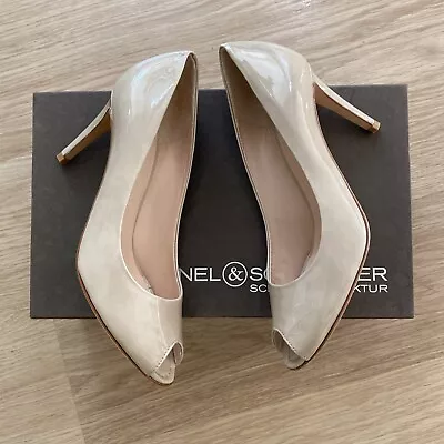 BRAND NEW - Kennel & Schmenger Beige Patent Leather Court Shoes UK 3.5 EU 36.5 • £10