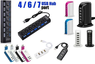 4/6/7 Port Multi-Port USB Wall Travel Charger Desktop USB Hub Charging Station • $9.99