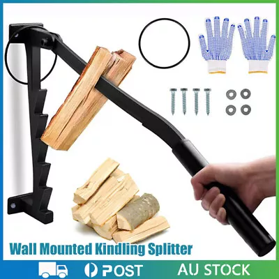 Wall Mounted Wood Kindling Splitter High Carbon Steel Manual Fire Wood Cutter • $51.99