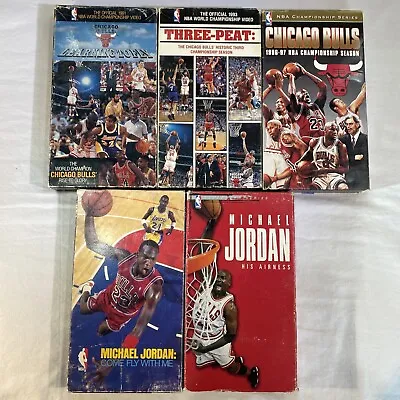 Lot Of Five 1990s CHICAGO BULLS Championship VHS Tapes 1991-1997  MICHAEL JORDAN • $15