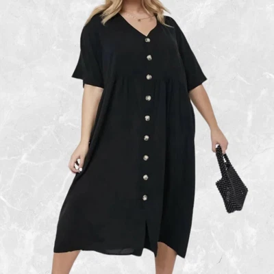 $68 • Buy NWT Button Front Midi/Maxi Oversize Dress Long Smock Asos Design Plus Size 20-22