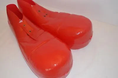 Rubie's Clown Shoes #741 Red Adult Size Blow Mold Plastic Vtg Costume 1978 USA • $25
