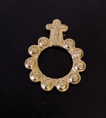 Vintage Goldtone Mini Pocket Finger Rosary Made In Italy • $14.99