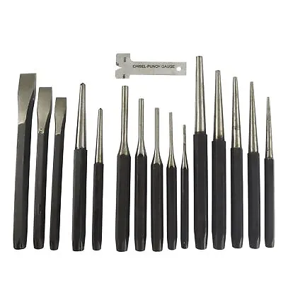 16pc Punch And Chisel Set Metal Pin Punch Punches Marker Taper Tapered • £17.26