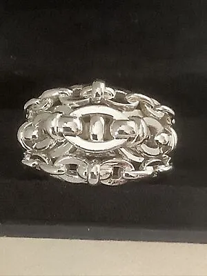 LINKS OF LONDON STERLING SILVER BRITLINES COCKTAIL RING SIZE M Rrp. £325 • £99.99