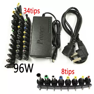 96W Universal DC Connectors Plug Kit Power Supply Adapter Charger For PC Laptop • £8.99