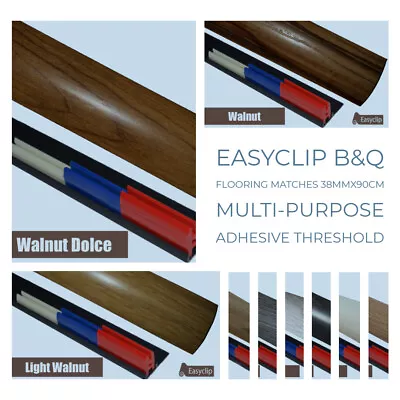 B&Q Walnut Floor Colours Matching Thresholds 38mm X 90cm Multi Purpose Adhesive • £12.99