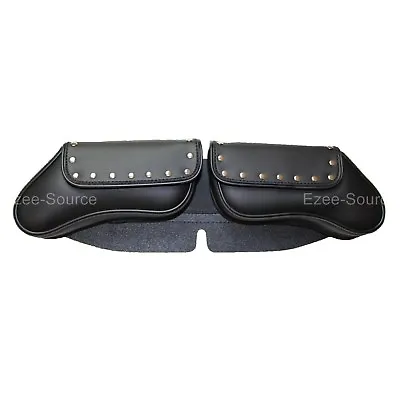 X-large Motorcycle Studded Windshield Bag 2 Pocket Pouch  For Harley - Dx4 • $54.74