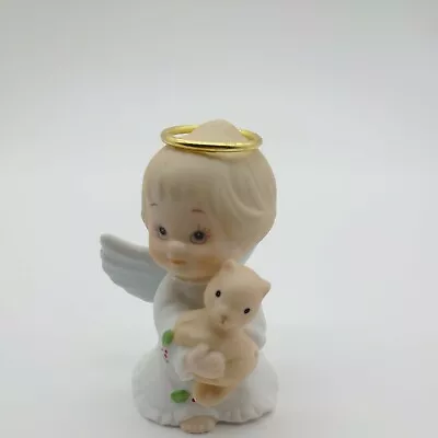 1985 Morehead Holly Babes Angel Holding Upright Squirrel  Enesco • $12.98