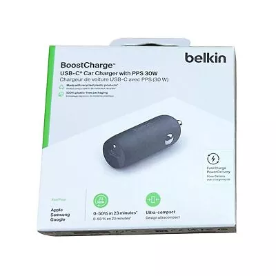 Belkin BoostCharge 30W USB-C Car Charger (Black) CCA004btBK PPS Fast Charging • $55.95