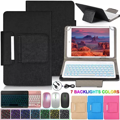  For Samsung Galaxy Tab A S2 S3 S4 S5e 10.5 S6 Backlit Keyboard Mouse Case Cover • $45.99