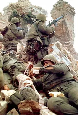 Vietnam  War  Photo --   Soldiers In Battle - Wounded Soldiers • $3.99