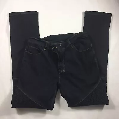 Volero Moto Jeans Sz XL Women's Armored Black Motorcycle Jeans Pockets On Knees • $29.99