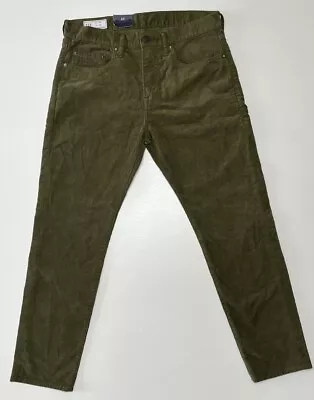 Gap Corduroy Straight Pants Jeans GapFlex Green Mens 31x30 Slim Fit NWT • $15