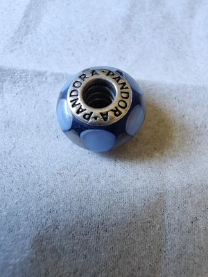 $20 • Buy Genuine Pandora Sterling Silver Murano Glass Blue Triangles Charm