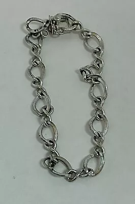 Sterling Silver U-Bolt Link Bracelet 6” Marked A.J. C. Co Sterl. Charm Vintage • $62.95