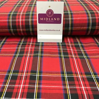£1.50 • Buy Flat Tartan Woven 100% Cotton Poplin Ideal For Clothing Fabric 147cm Wide MD1053