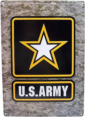 U.S. Army Star Logo Camo Background Metal Sign • $11.04