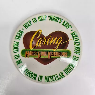 Jerry's Kids Caring Muscular Dystrophy Advertising Vintage Pinback Pin Button • $5