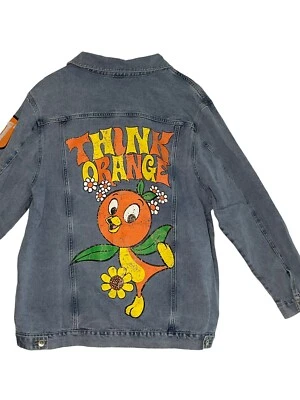 $69.95 • Buy Disney Vault 50th Orange Bird Distressed Oversize Denim Jacket XL - NWT