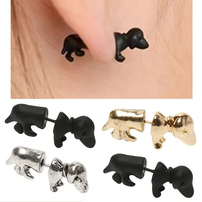 £3.50 • Buy SAUSAGE DOG EARRING STUD SILVER Plated Party Gift DACHSHUND Birthday Present