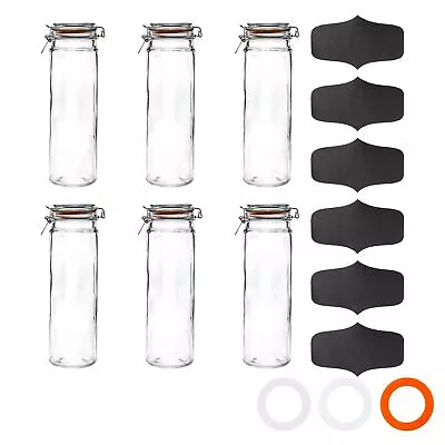 Argon Tableware Spaghetti Jars - Chalkboard Stickers - 2L - Orange Seal - X6 • $58.20