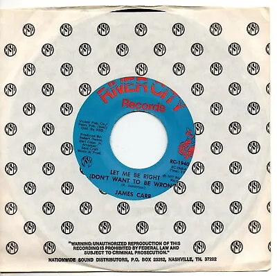 JAMES CARR LET ME BE RIGHT / BRING HER BACK  US RIVER CITY  NORTHERN 70s SOUL • £19.99