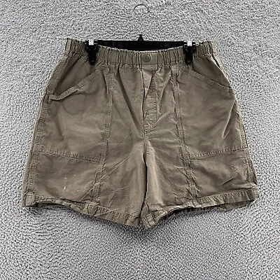 VINTAGE Surf Shorts Men Large Green Loose Cotton Elastic Waist Surfer Casual 90s • $18.99