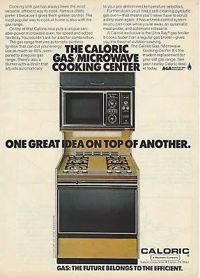 1979 Caloric Gas Oven Stove Microwave Cooking Center Vtg Print Ad Advertisement • $8.98