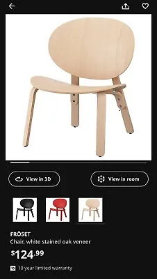 IKEA FRÖSET Chair White Stained Oak Veneer FROSET • $74.99