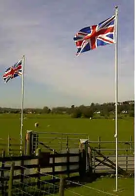 £59.99 • Buy 20ft Flagpole Aluminium Flag Pole With 2 Flags Union Jack & England