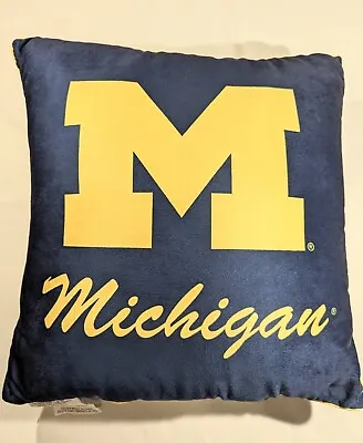 U Of Michigan Wolverines Pillow Maize Blue Dorm Block M Soft Decorative 18 X 18  • $26.99