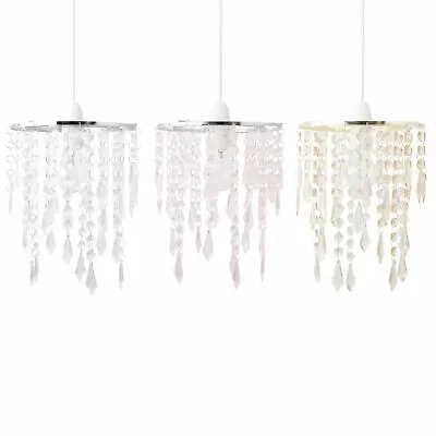 Modern Easy Fit Ceiling Light Shades Jewelled Design Lounge Bedroom Lightshade • £8.99