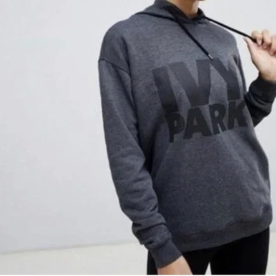 £24.60 • Buy Ivy Park Sweatshirt Gray  Beyonce Ribbed Long Sleeve Pullover Hoodie Size Small