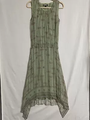 Vintage Rozae Nichols Dress Womens Small Green Deco 20s Flapper Y2k 90s Sample • $124.99
