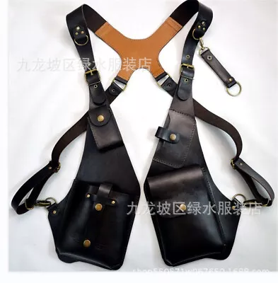 Mens Retro PU Leather Underarm Shoulder Holster Bag Outdoor Phone Wallet Pocket  • $40.30