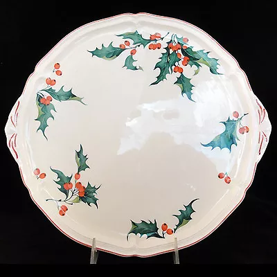 VILLEROY & BOCH HOLLY Cake Plate 12.75  Diameter NEW NEVER USED Made Luxembourg  • $89.99