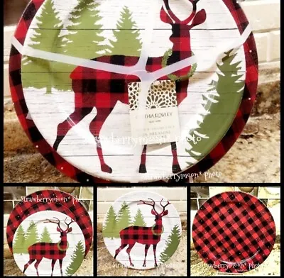 X8 Reindeer Stag Buffalo Plaid Thick Melamine Dinner Salad App Dessert Plate SET • $58