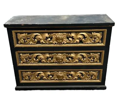French 3 Drawer Dresser Gilt Carved Angel Heads Unsual European Antique • $750