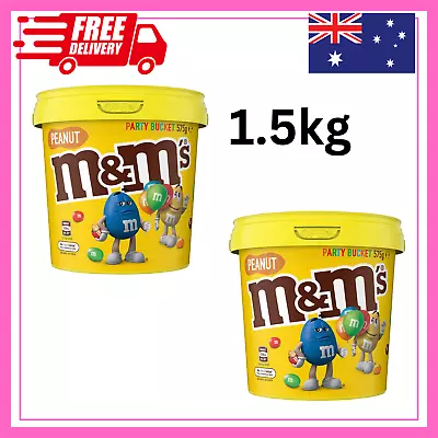 2x M&M's Peanut Chocolate Party Size Bucket 1.15kg In Total Chocolate Value Au • $26.89