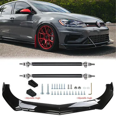 Front Bumper Lip Spoiler Body  / Strut Rods/ For VW Golf MK6 MK7 GTI Jetta • $69.99