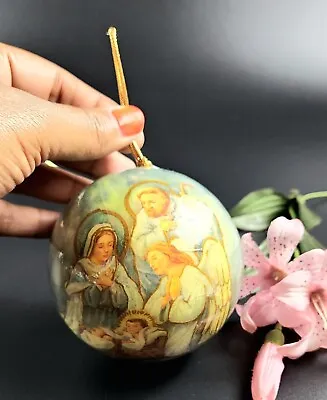 Vintage SILVESTRI -Taiwan - 4  Diameter - Christmas Ornament - Mary/Jesus/Joseph • $10