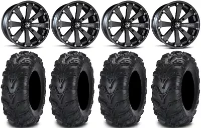 MSA Black Kore 14  ATV Wheels 27  Mud Lite II Tires Kawasaki Brute Force IRS • $1178.48