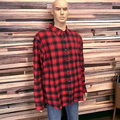 Eddie Bauer Flannel Button Up Shirt For Men In Rio Red  XXL • $14.97