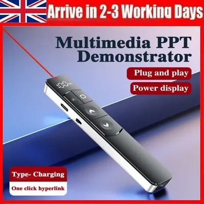 USB Type-C Wireless PowerPoint PPT Presenter Clicker Laser Pointer Pen Remote • £11.15